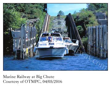 Exiting the Marine Railway at Big Chute